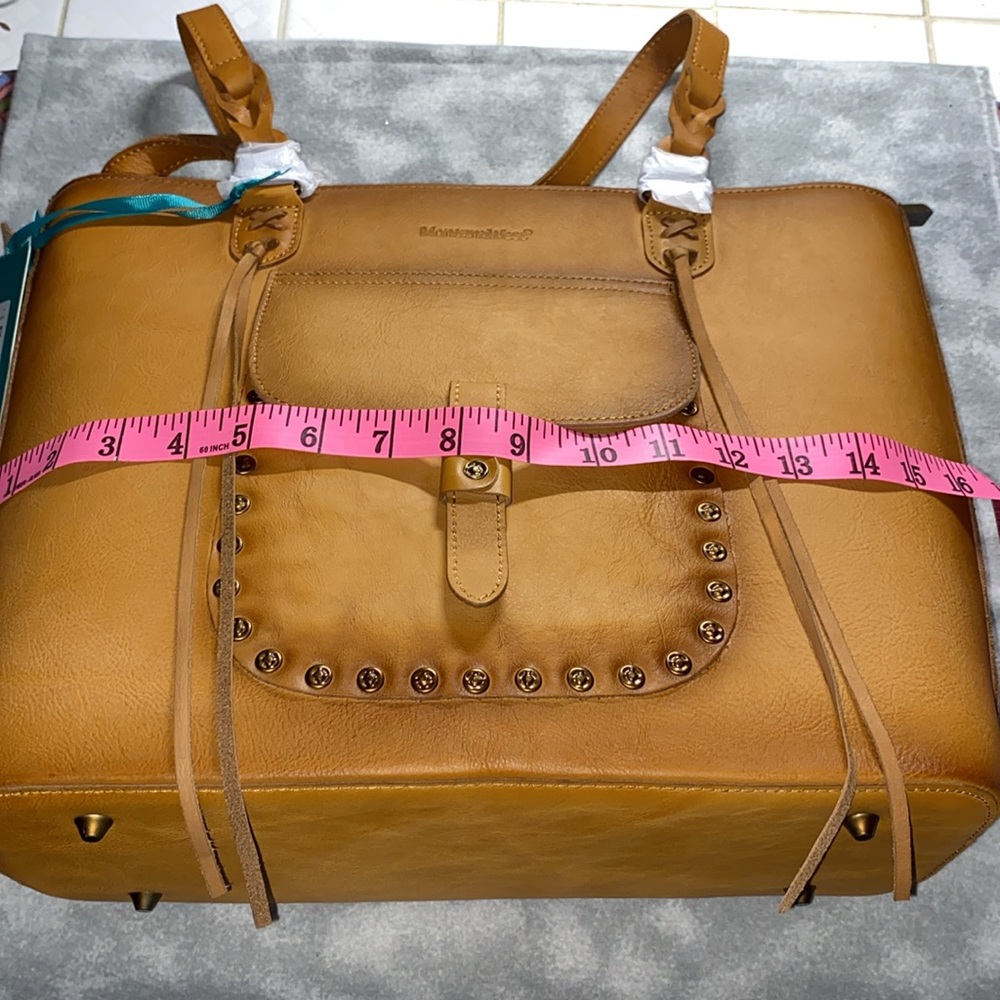 Montana West NWT Genuine Leather Tote Bag - Studded Design - Picture 9 of 11